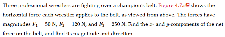 Problem statement: wrestlers applying forces