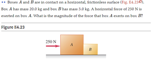 Boxes in contact: force diagram