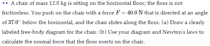 Free-body diagram for chair problem