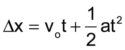 Equation for displacement as a function of initial velocity, time, and acceleration