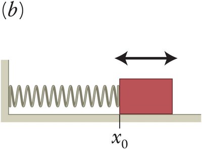Free-body diagram for vertical and horizontal spring systems