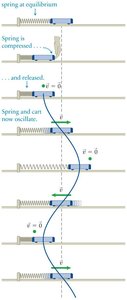 Spring-cart system showing sinusoidal motion