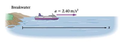 Boat accelerating from breakwater