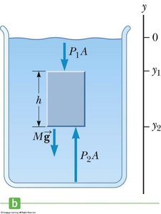 Forces acting on a submerged block at different depths