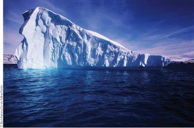 Iceberg floating as an example of buoyancy