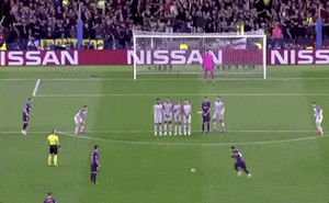 Example of projectile motion: soccer free kick