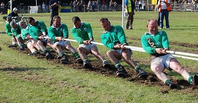Tug-of-war illustrating applied forces
