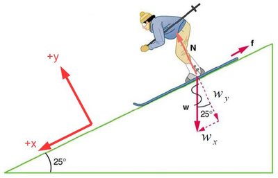 Free-body diagram of skier