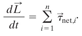 Equation for angular momentum of a system