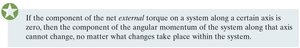 Equation for conservation of angular momentum