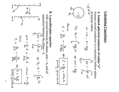 Capacitance calculations for spherical and parallel plate capacitors