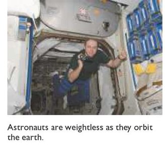 Astronauts are weightless in orbit
