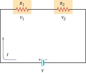 Series circuit with two resistors