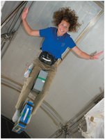Astronaut floating in free fall