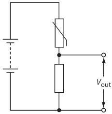 Potential divider circuit with thermistor