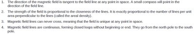 Properties of magnetic field lines