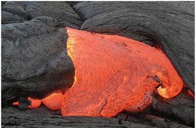 Hot lava as an example of blackbody radiation