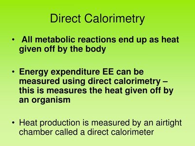 Direct calorimetry: summary points