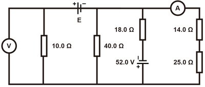 Experimental circuit with ammeter and voltmeter