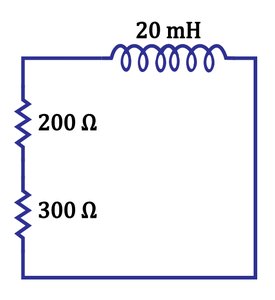 LR circuit with resistors and inductor