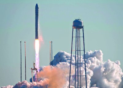 Rocket launch showing forces and motion