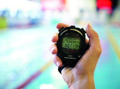 Stopwatch used for measuring time in physics experiments
