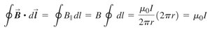 Ampere's law equation