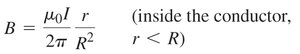 Equation for field inside conductor