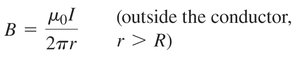 Equation for field outside conductor