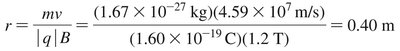 Calculation of orbit radius in a magnetic field