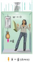Zero weight in free-falling elevator