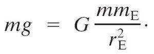 Relation of gravitational force to g