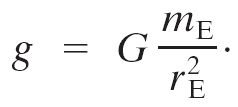Formula for g in terms of Earth's mass and radius