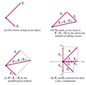 Vector addition of forces