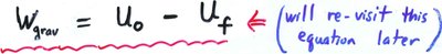 Work done by gravity as change in potential energy