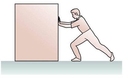 Person pushing a box