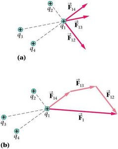 Superposition of forces from multiple charges