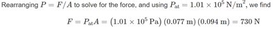 Calculation of force due to atmospheric pressure on a hand