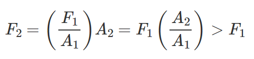 Distance relationship formula in hydraulic lift