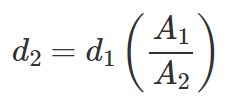 Distance relationship formula in hydraulic lift