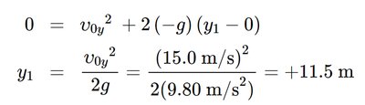 Kinematic equations for free fall motion