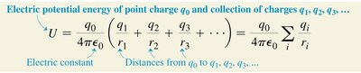 Electric potential energy for multiple charges
