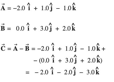 Worked vector subtraction example
