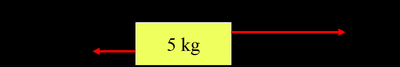 Box with forces in opposite directions, net force determines acceleration