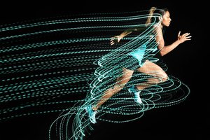 Runner illustrating kinetic energy