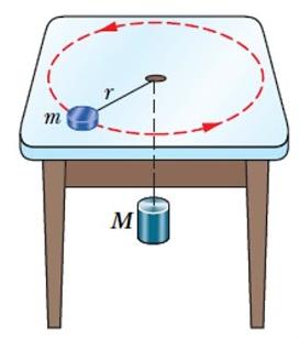 Air hockey puck and hanging mass system