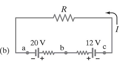 EMFs in series, opposite direction