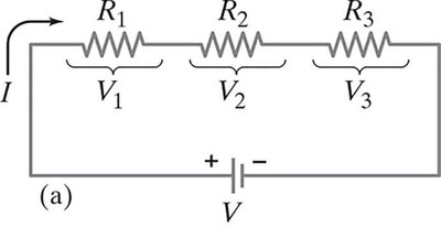 Series circuit with three resistors