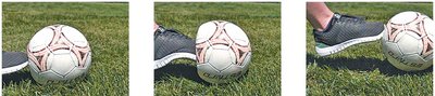 Soccer ball being kicked sequence