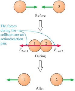 Action-reaction pair in collision